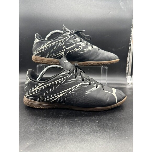 PUMA Attacanto TT Turf Soccer Shoes Cleats Mens Size 11 Black Silver Mist EUC - Picture 1 of 7